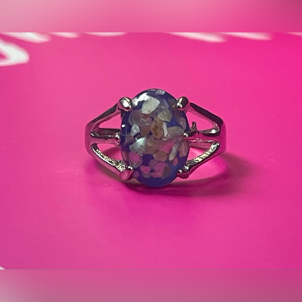 Blue and Silver Women's Ring 💍